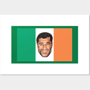 Paul McGrath with the colours of the Irish flag. Posters and Art